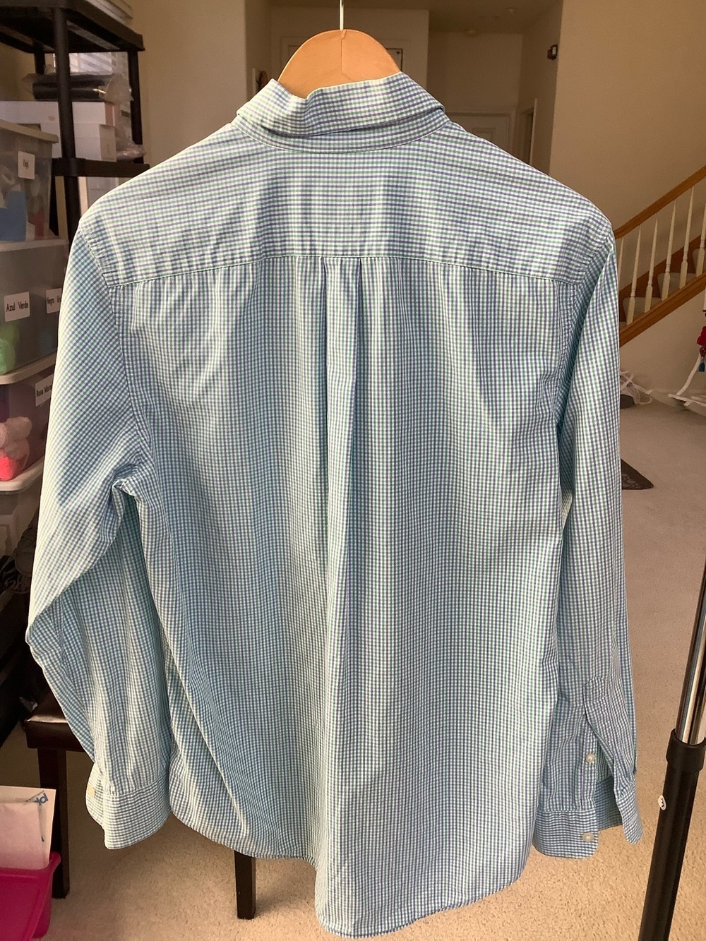 Vineyard Vines On-The-Go Gingham Button Shirt Light Blue Small - Picture 2 of 7